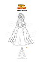 Coloring page Elegant princess