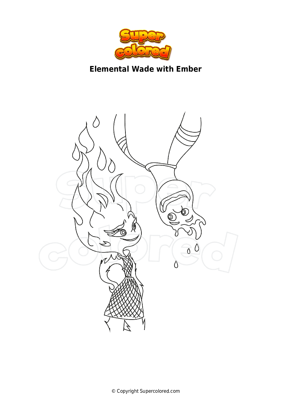 Coloring Page Elemental Lipstick Supercolored