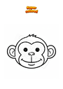 Coloring page Face of little monkey