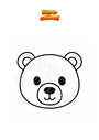 Coloring page Face of teddy bear