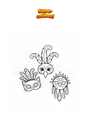 Coloring page Feathered masks