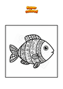 Coloring page Fish with small fins Mandala Zentangle