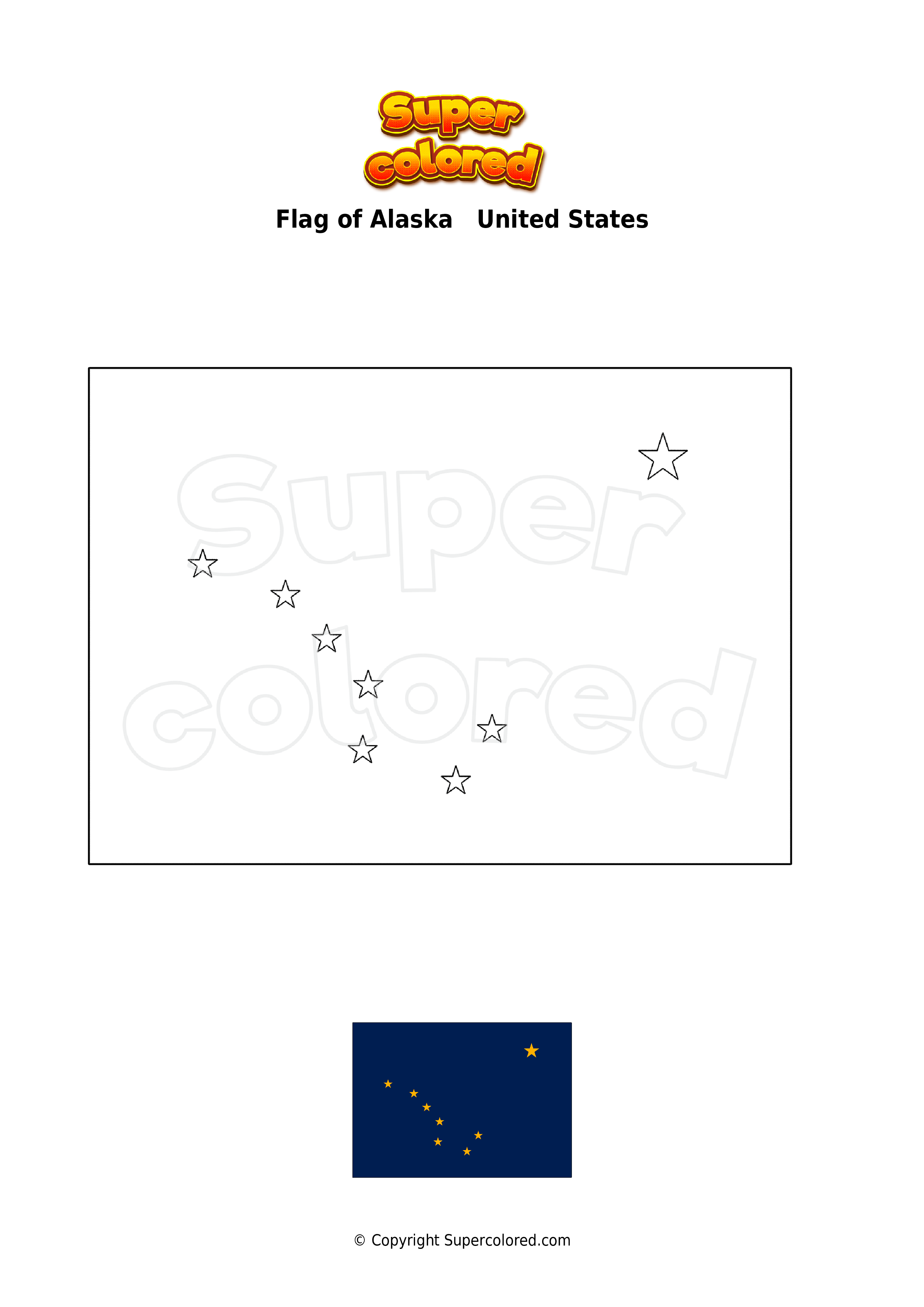 Alaska Flag Coloring Page Home Design Ideas