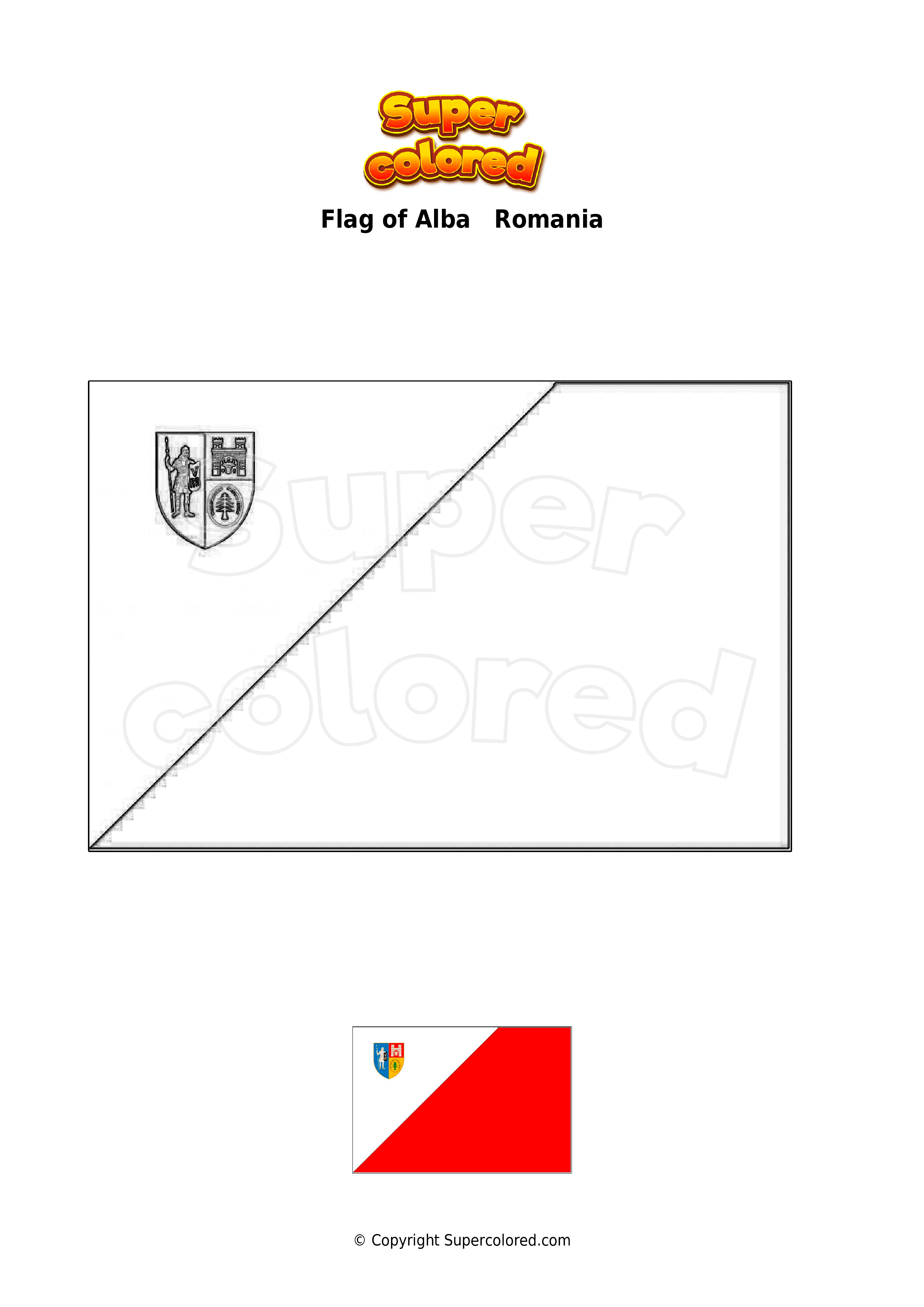Romania Flag Coloring Page