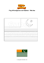 Coloring page Flag of Azad Jammu and Kashmir   Pakistan