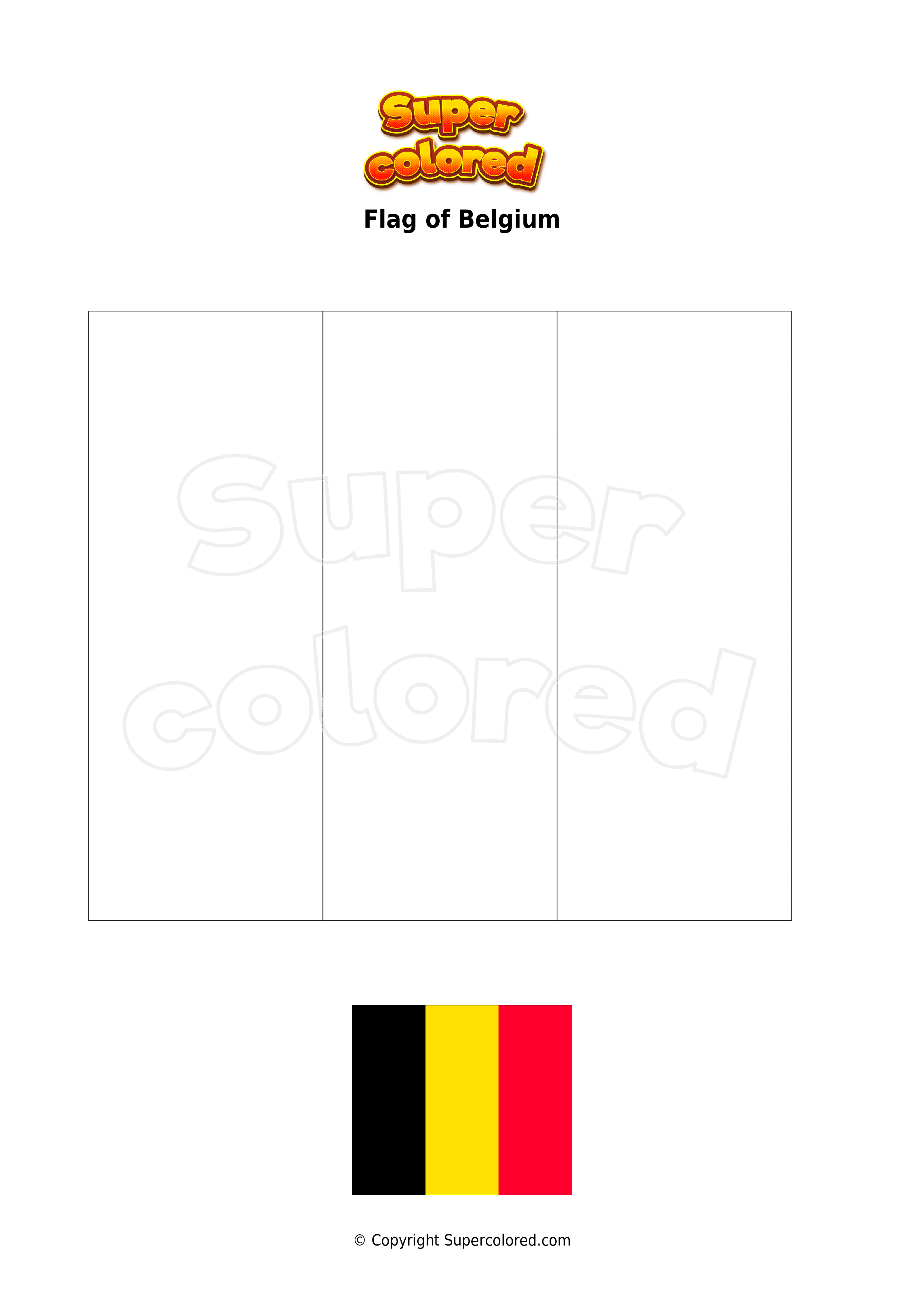 Coloring page Flag of Belgium - Supercolored.com