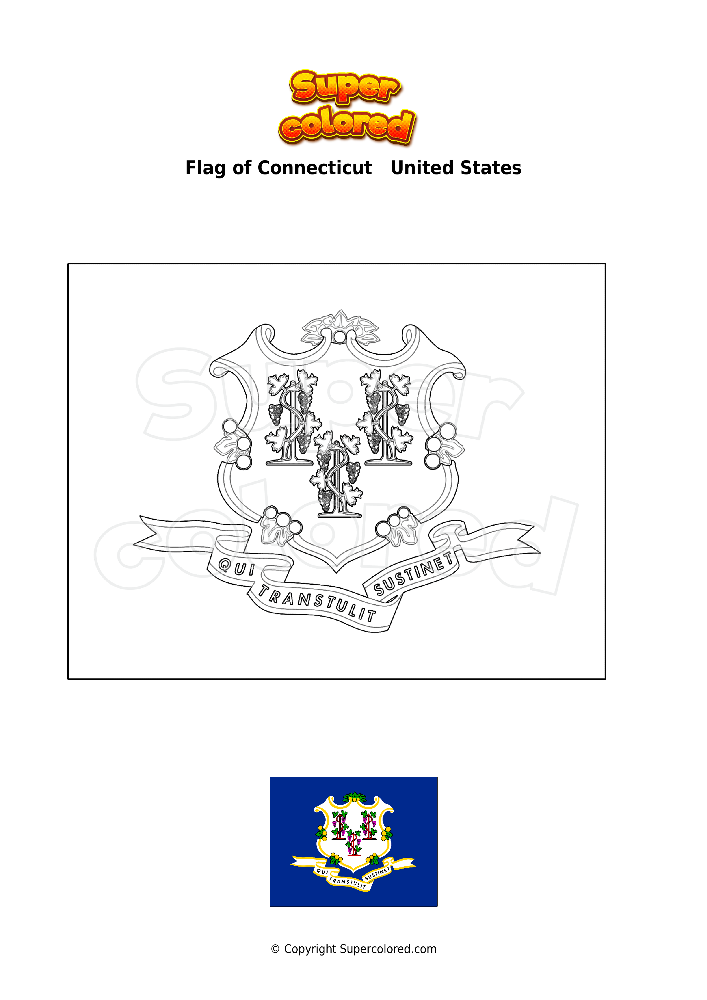 Connecticut State Flag Coloring Page Top Free Printable Coloring ...