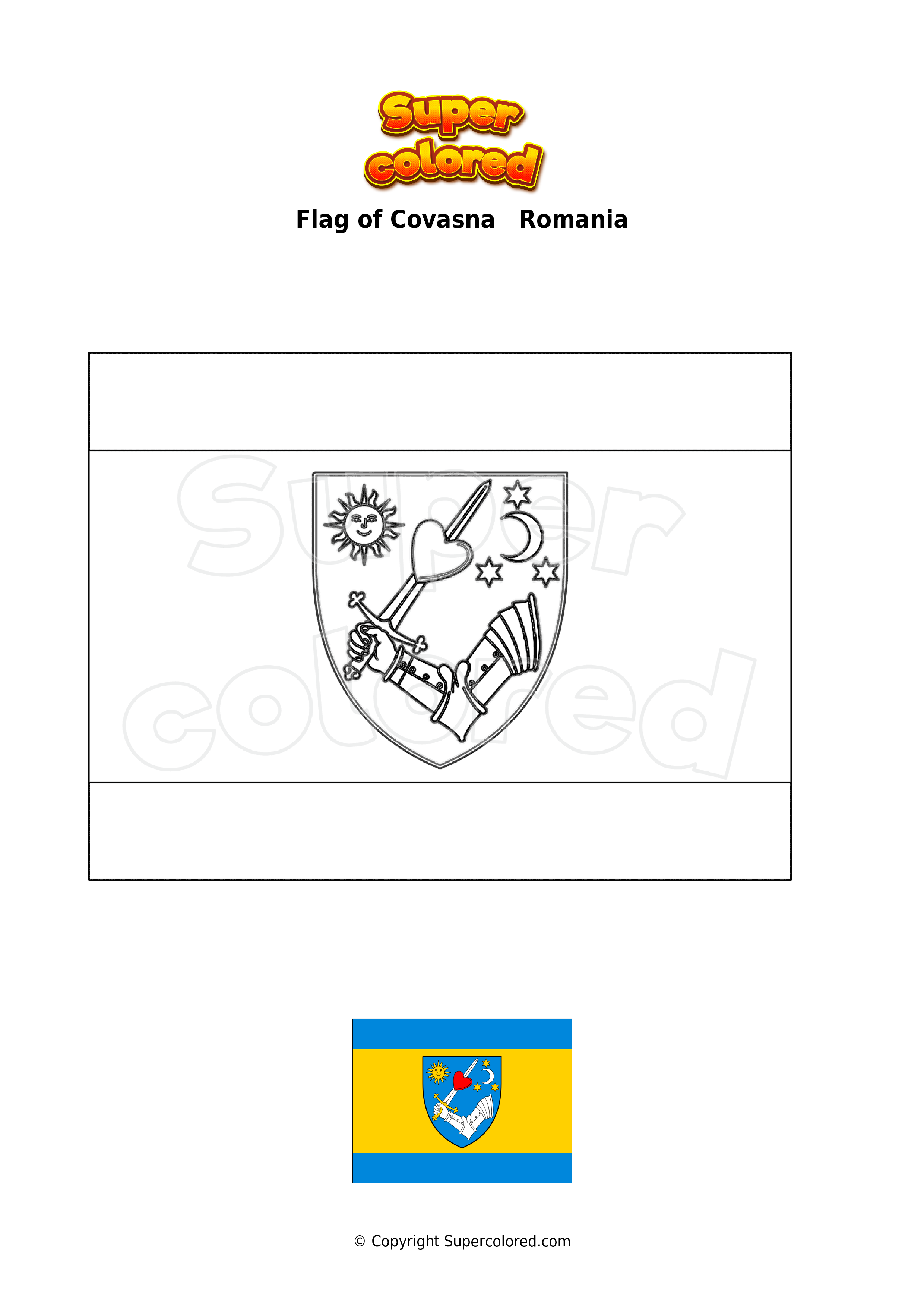 Romania Flag Coloring Page