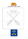Coloring page Flag of Dalarna County   Sweden
