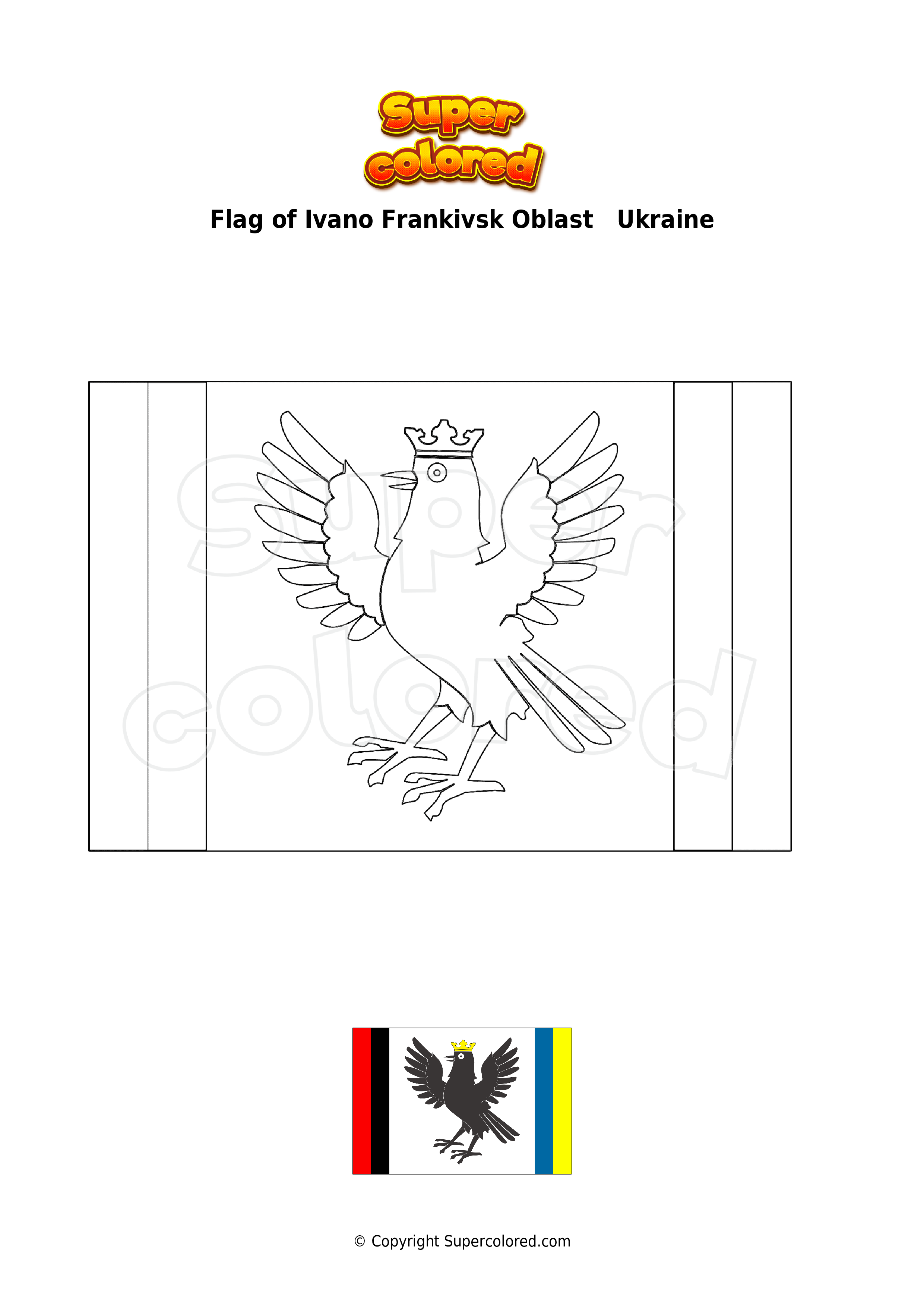 Ukraine Flag Colouring Page