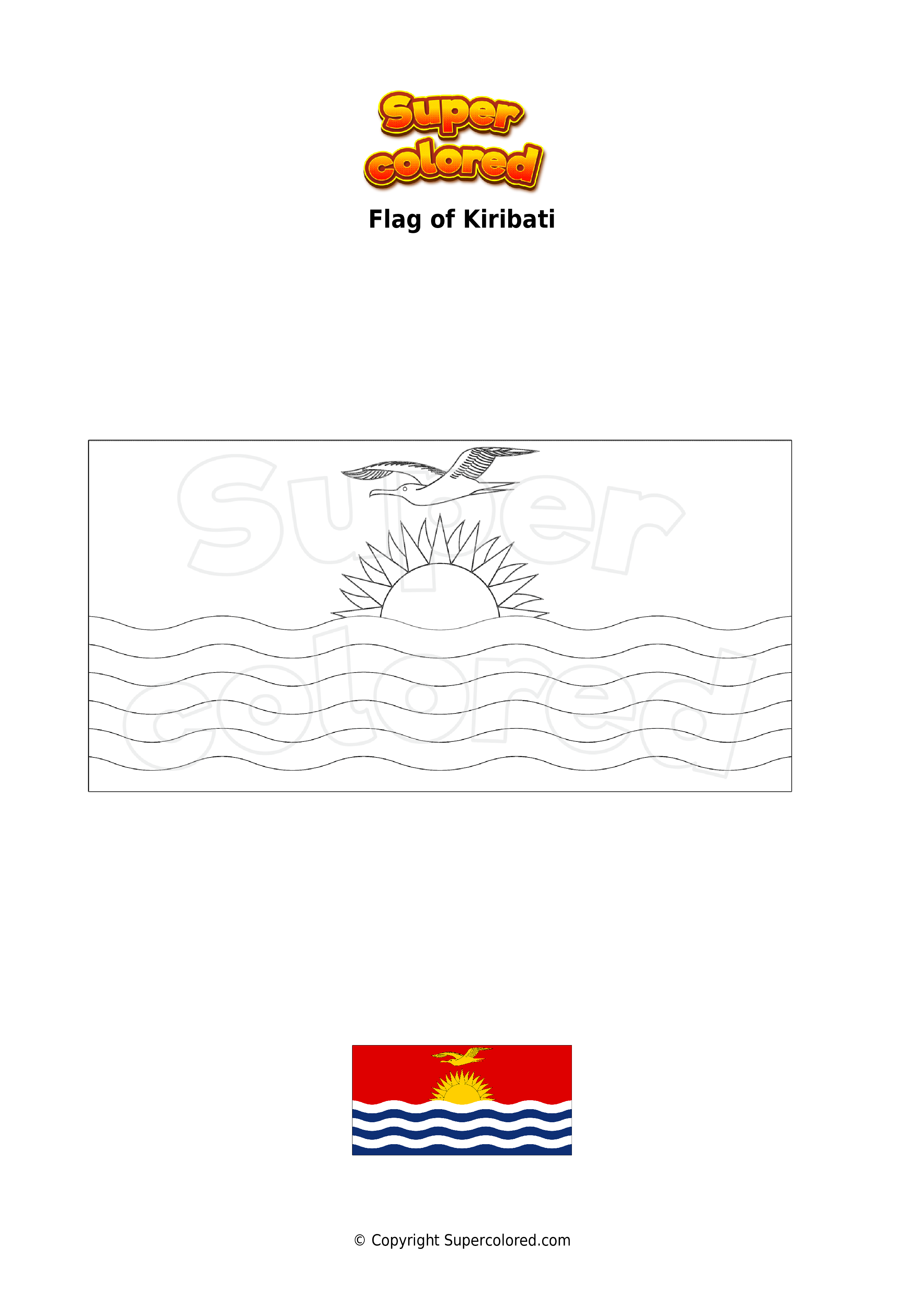 Coloring page Flag of Kiribati - Supercolored.com