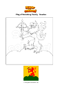 Coloring page Flag of Kronoberg County   Sweden