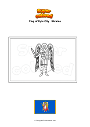 Coloring page Flag of Kyiv City   Ukraine