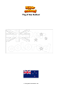 Coloring page Flag of New Zealand