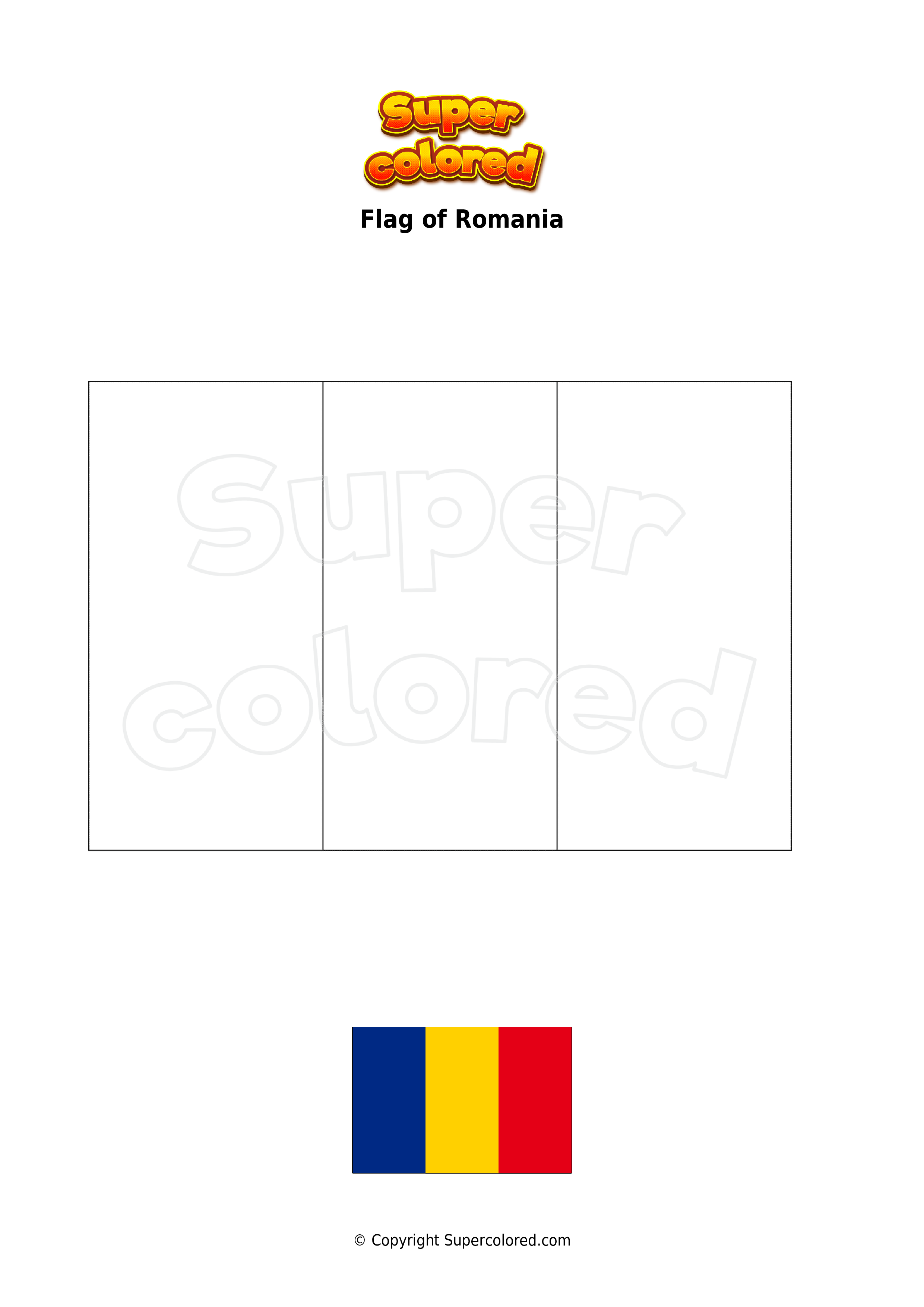 Coloring Page Flag Of Romania