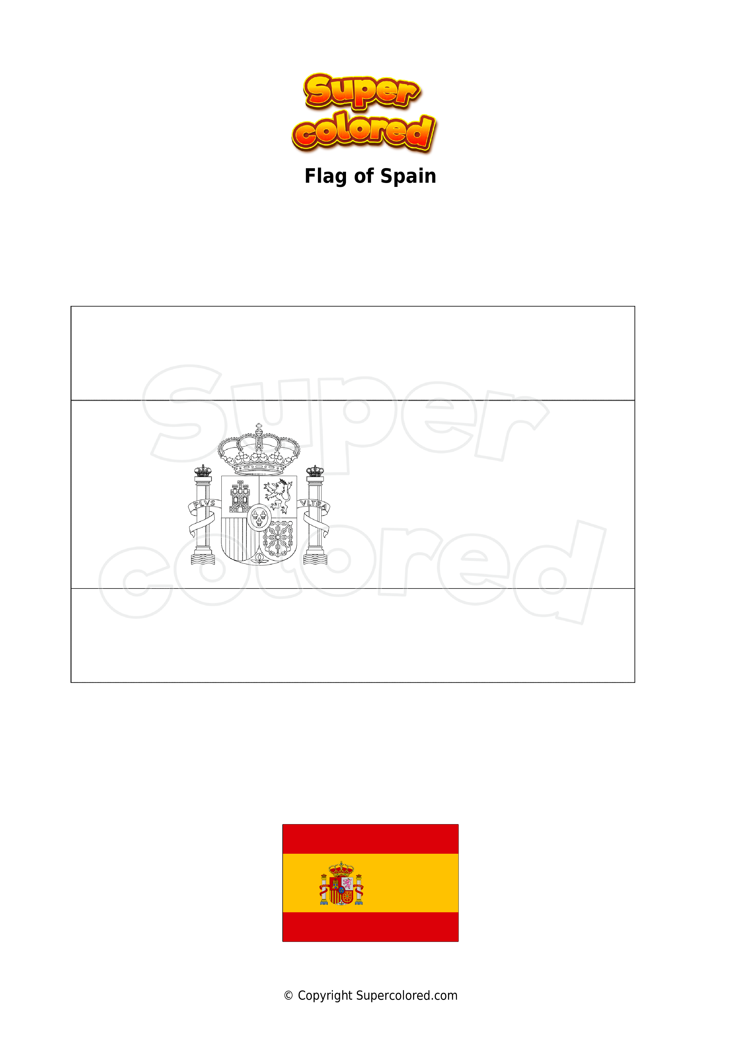 Spain Flag Coloring Page Free Printable Allfreeprinta Vrogue co