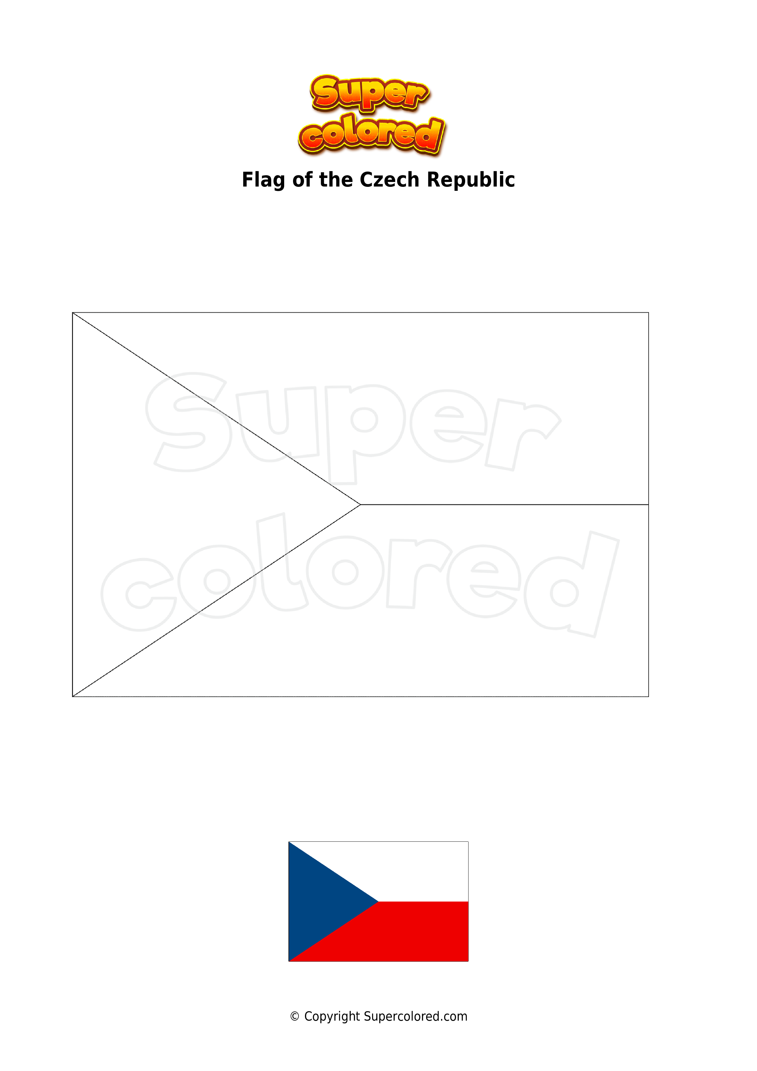 Czech Republic Flag Coloring Page