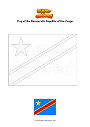 Coloring page Flag of the Democratic Republic of the Congo