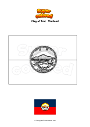 Coloring page Flag of Trat   Thailand