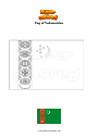 Coloring page Flag of Turkmenistan