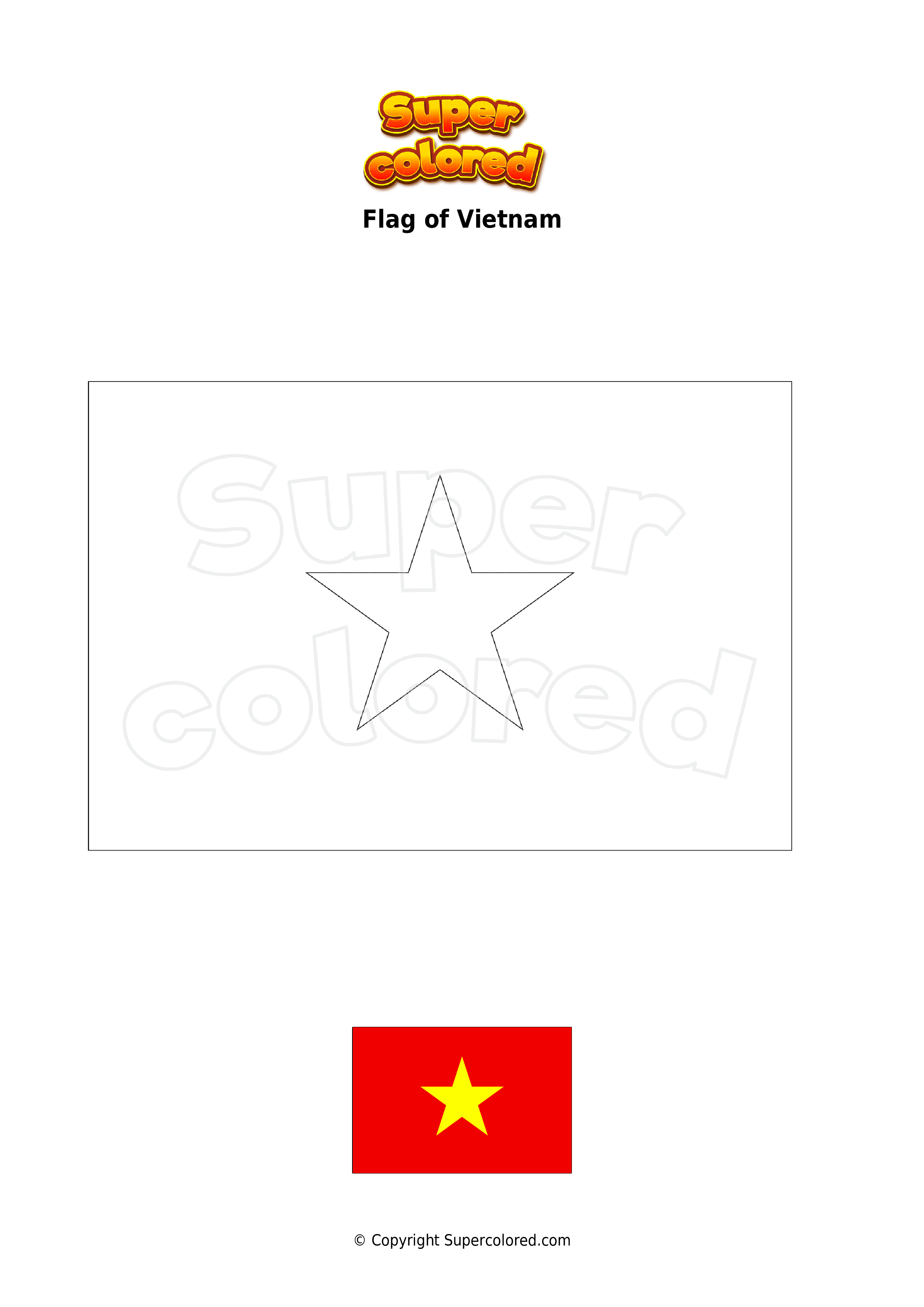 Vietnam Coloring Page Flag Coloring Pages Vietnam Flag Vietnam | Sexiz Pix