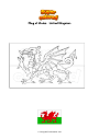 Coloring page Flag of Wales   United Kingdom