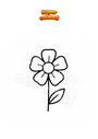 Coloring page Flower with five petals