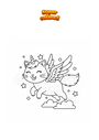 Coloring page Flying unicorn cat