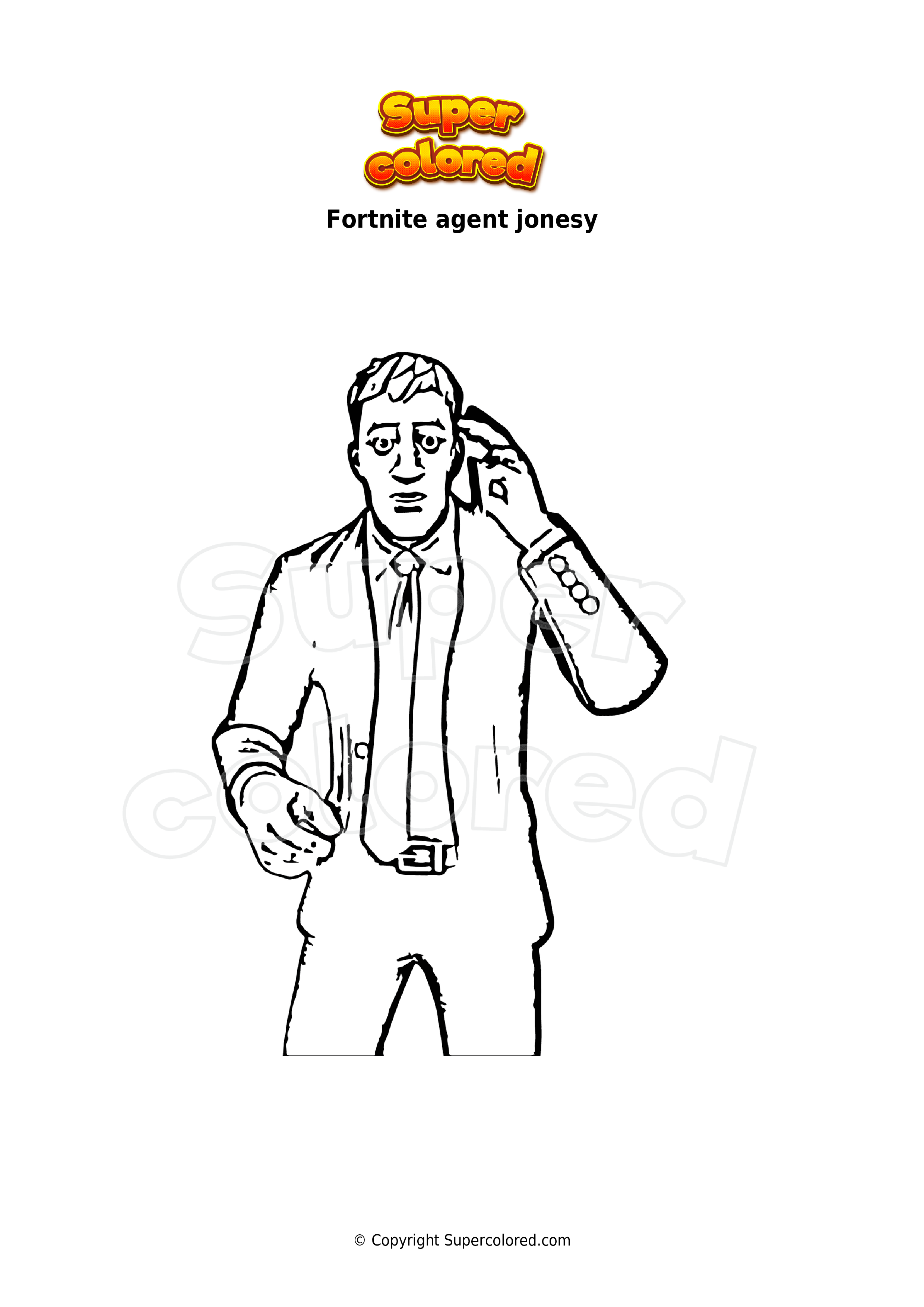 Coloring Page Fortnite Agent Jonesy