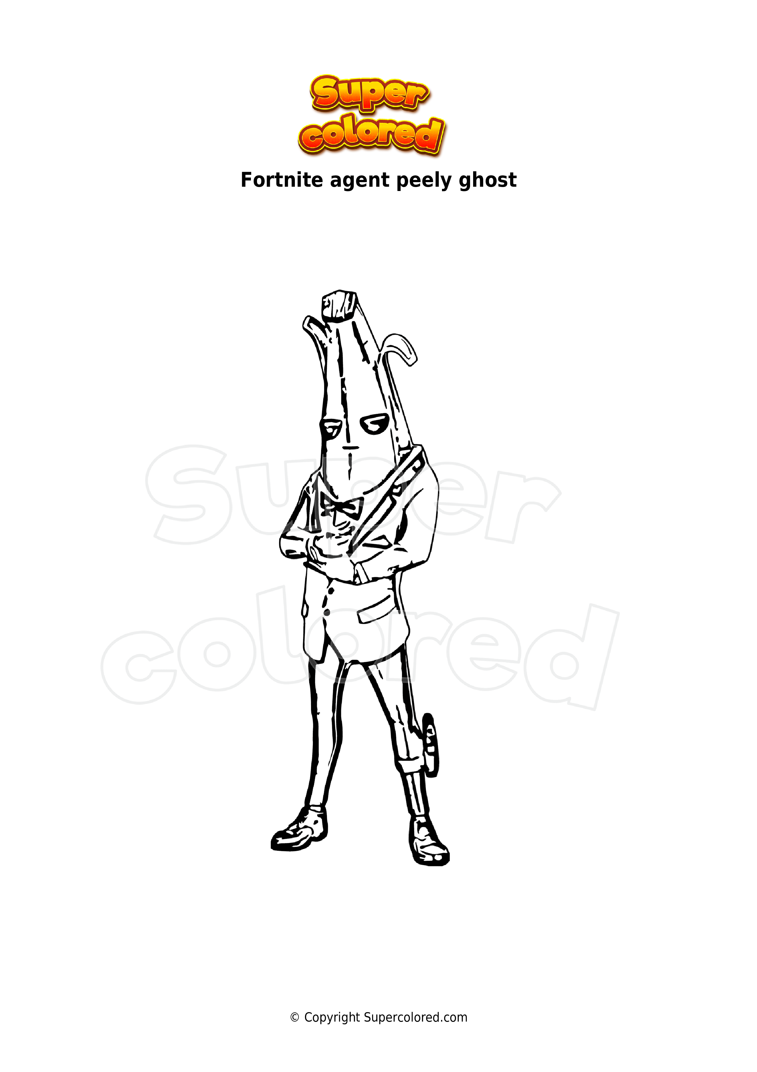 Agent Peely Fortnite Coloring Page