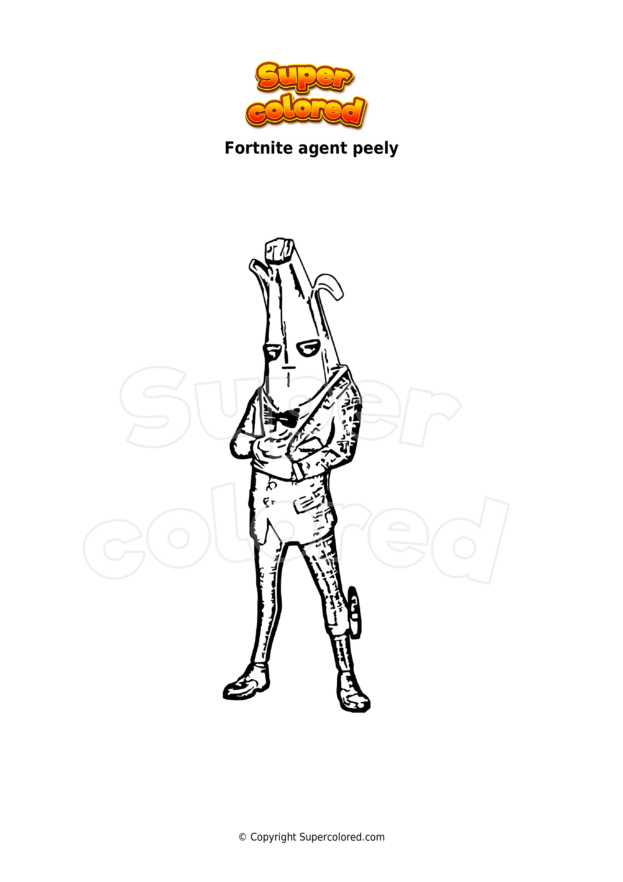 Coloring page Fortnite agent peely - Supercolored.com