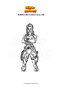 Coloring page Fortnite black widow snow suit