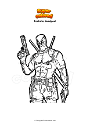 Coloring page Fortnite deadpool