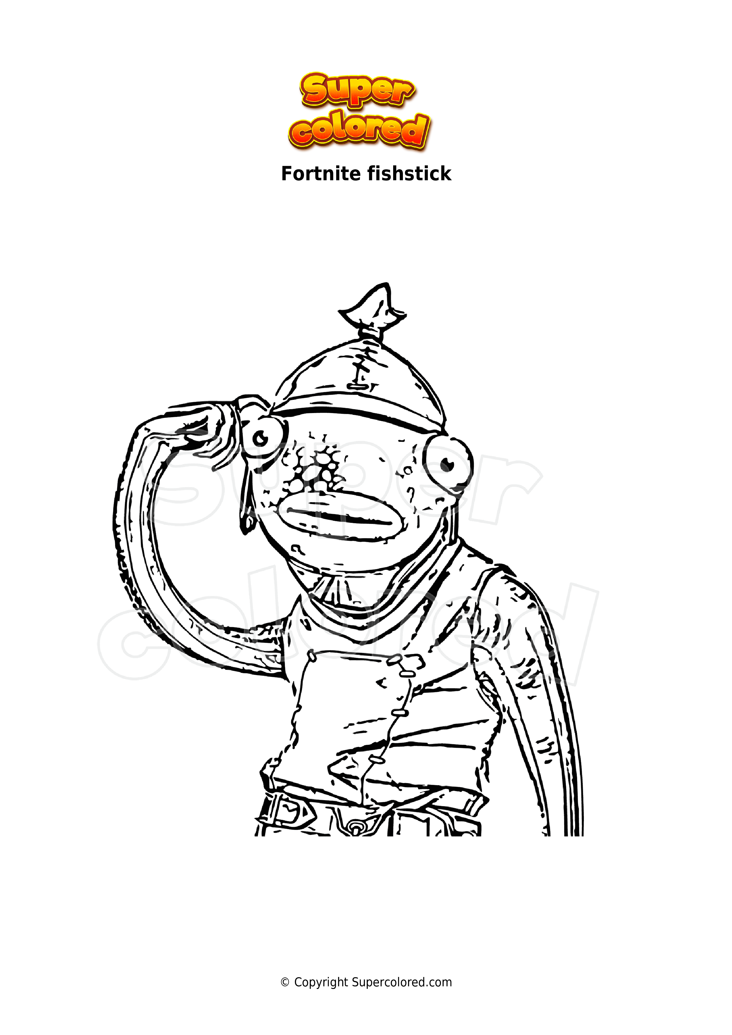 Pirate Fish Stick Fortnite Coloring Page