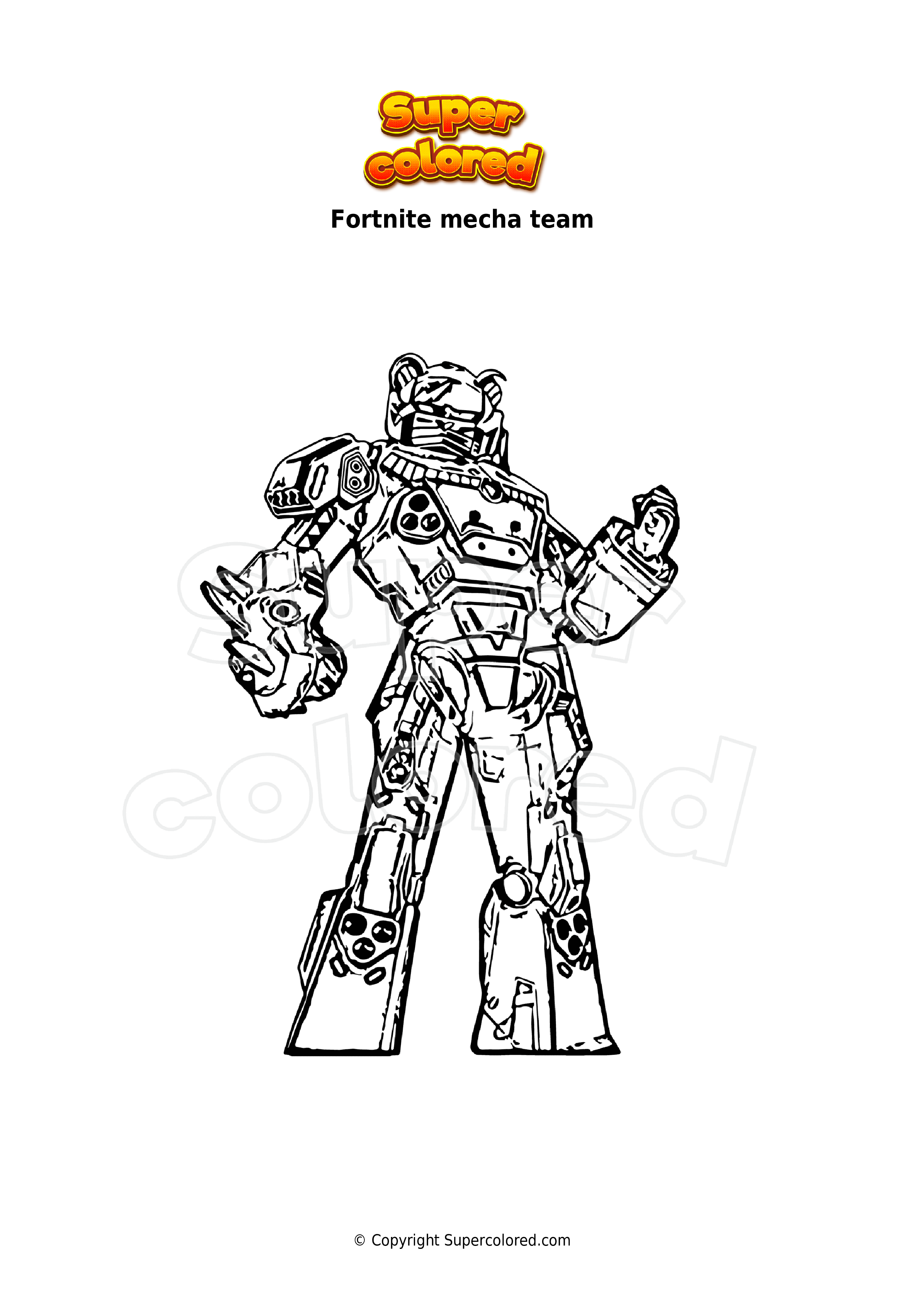 Mecha Team Leader Fortnite Coloring Page