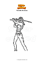 Coloring page Fortnite Michonne