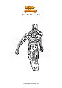 Coloring page Fortnite silver surfer