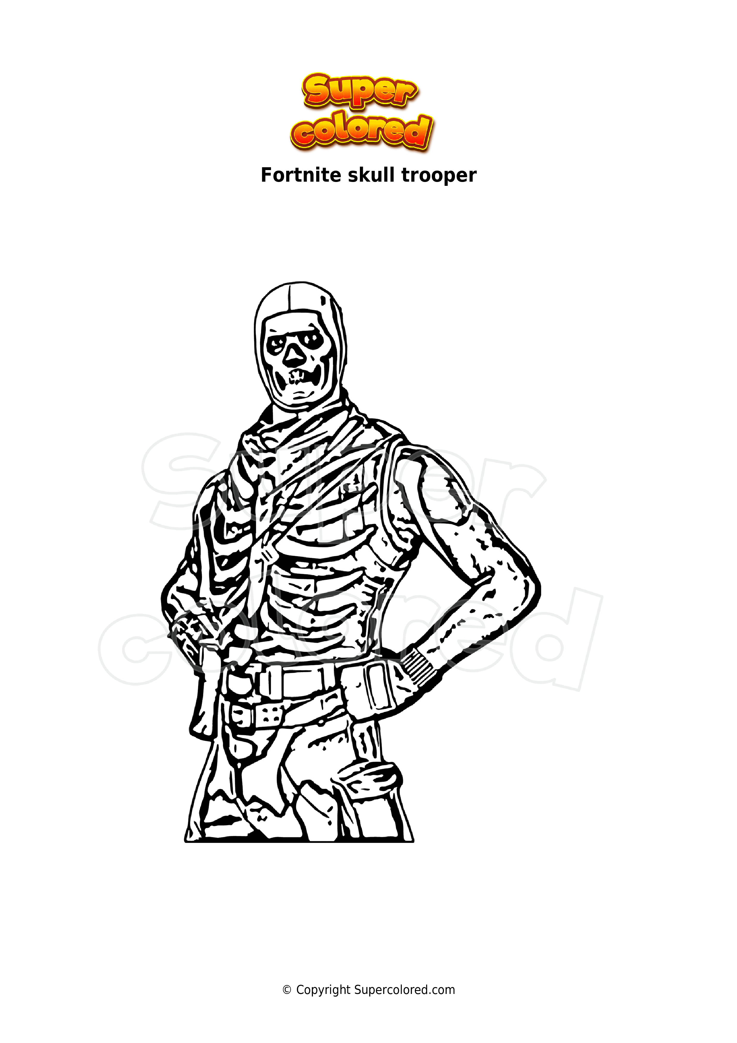 Coloring page Fortnite skull trooper - Supercolored.com