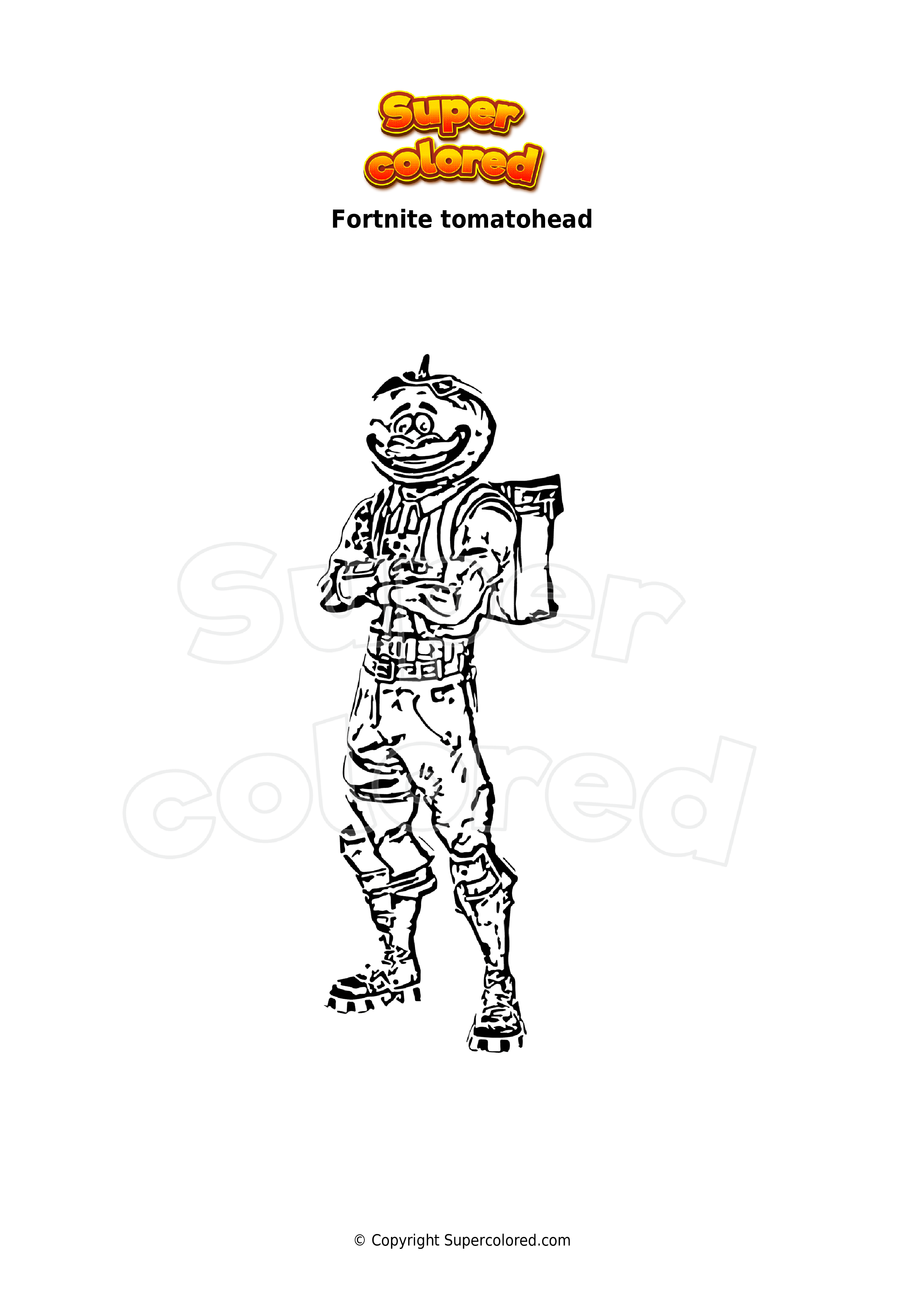 Coloring Page Fortnite Tomatohead Supercolored Com