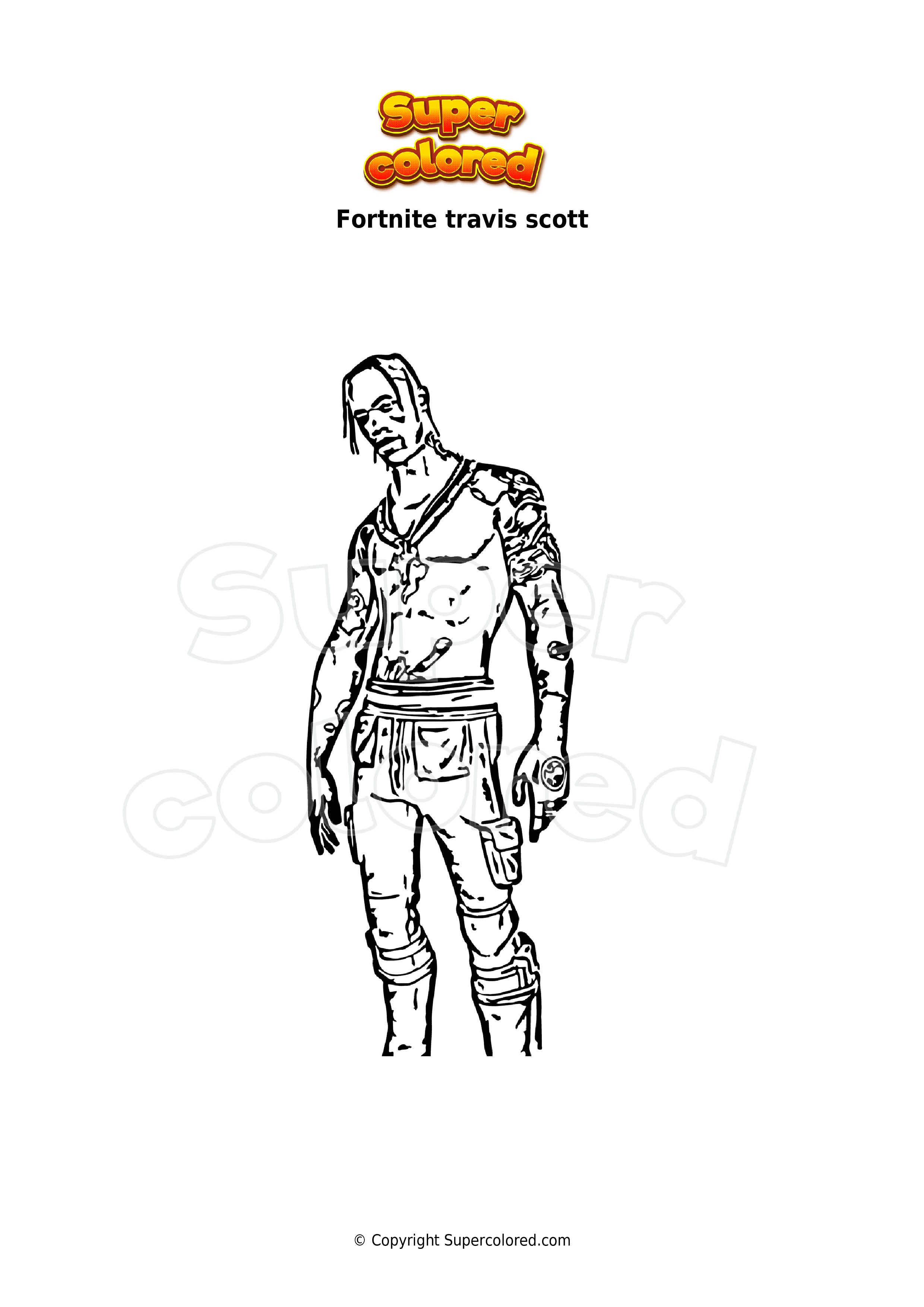 Travis Scott Fortnite Coloring Page | Images and Photos finder