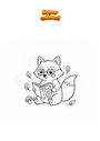Coloring page Fox reading