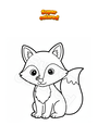 Coloring page Fox with ladybug