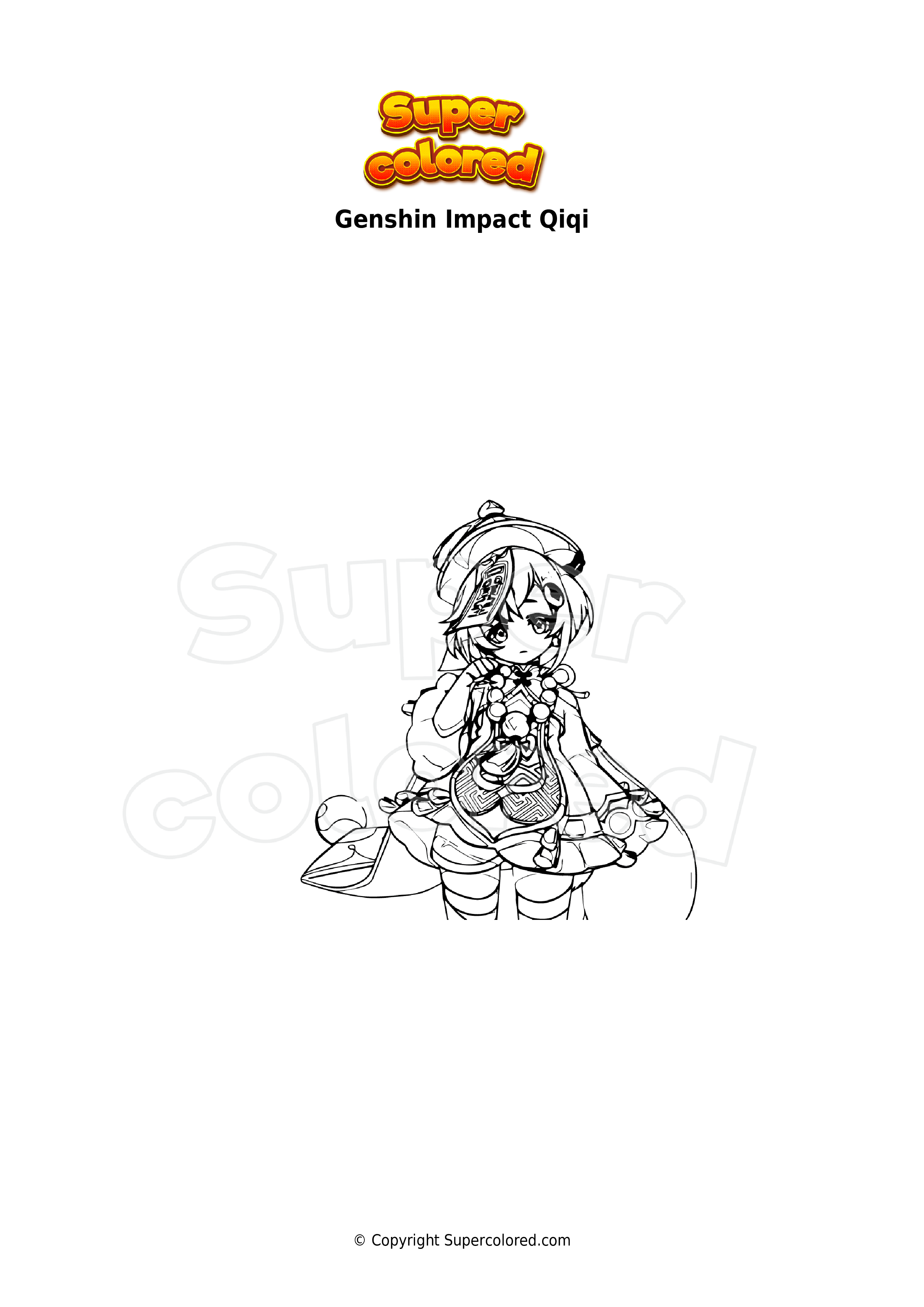 Coloring page Genshin Impact Ganyu - Supercolored.com