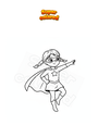 Coloring page Girl disguised as a heroine