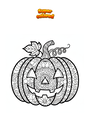 Coloring page Halloween Pumpkin Mandala Zentangle
