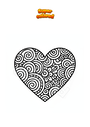 Coloring page Heart Mandala Zentangle