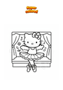 Coloring page Hello Kitty ballerina