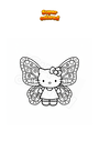 Coloring page Hello Kitty butterfly