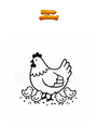 Coloring page Hens and chicks