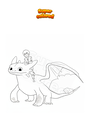 Coloring page Hiccup and the Night Fury in How to Train Your Dragon